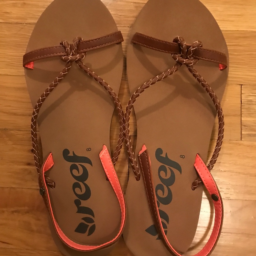 Reef sandals - Cognac and Coral - sz 8